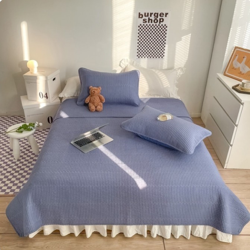 Quilted csipke szilárd ágytakaró készlet