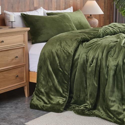 Forest Green Velvet ágynemű szett – Ultra puha steppelt 3 részes ágyneműgarnitúra