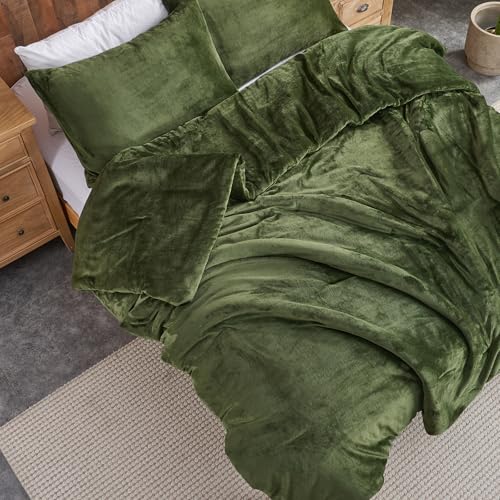 Forest Green Velvet ágynemű szett – Ultra puha steppelt 3 részes ágyneműgarnitúra
