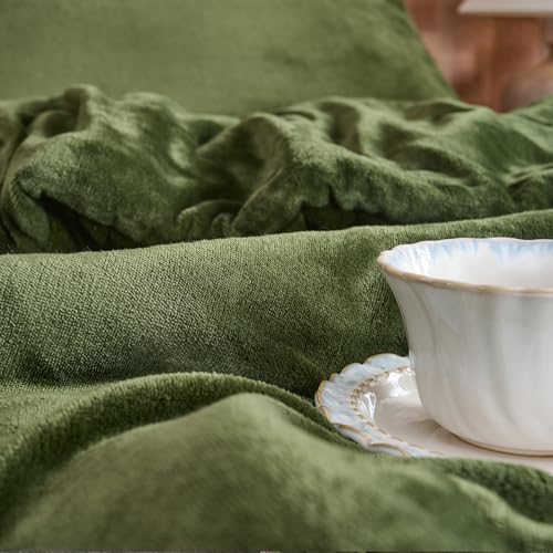 Forest Green Velvet ágynemű szett – Ultra puha steppelt 3 részes ágyneműgarnitúra